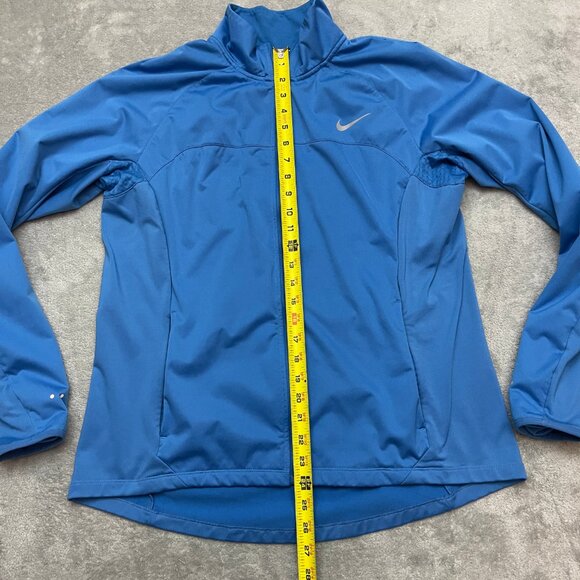 Nike Shield Women's XL Blue Jacket Full Zip Long Sleeves Thumb Holes Running - Picture 3 of 11